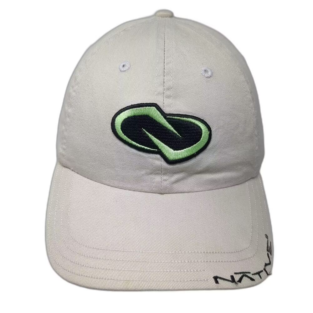 Native Snapback Hat Beige Green Black Logo OS Adjustable Embroidered Cotton Cap